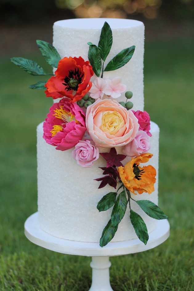 Yorkshire's Sophia's Cake Boutique tells us how to incorporate colour into a wedding cake: Image 1