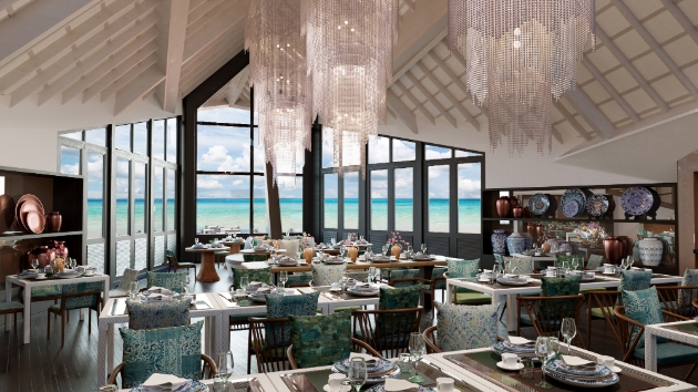 inside restaurant fancy decor sea views