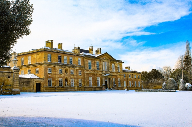 Bowcliffe Hall wedding venue in Yorkshire covered in snow