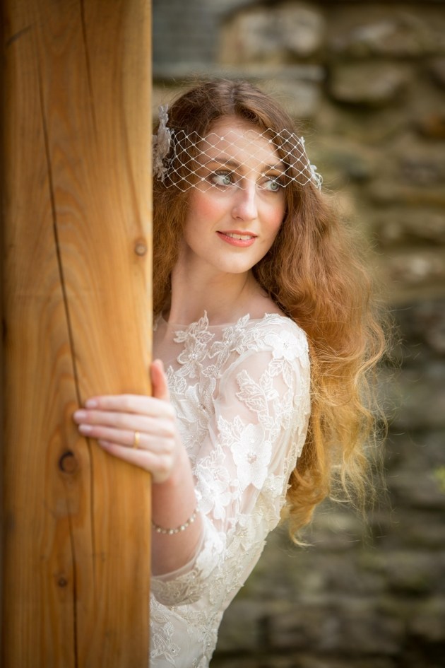 Spring bride with short veil