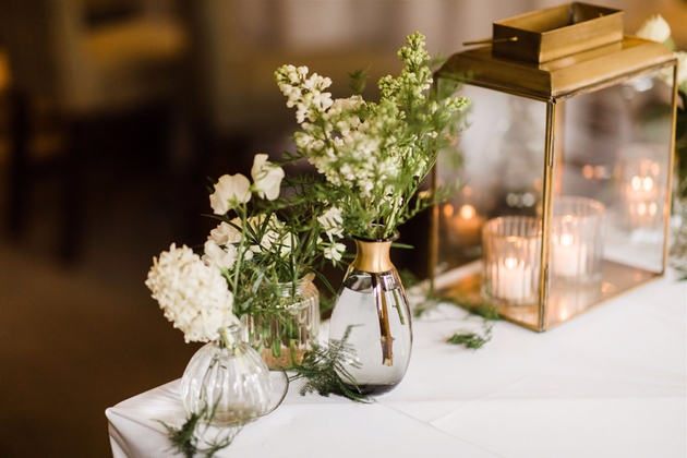 Wedding flowers in pretty vases