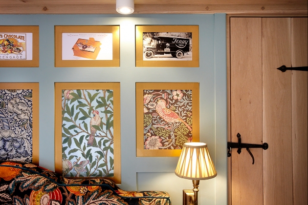 folksy art on walls