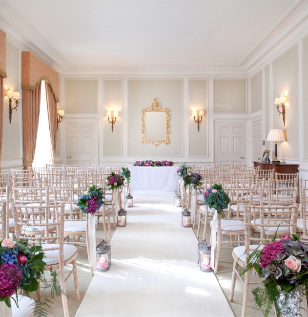 Ceremony wedding room at Bowcliffe Hall in Yorkshire