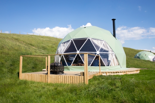 Geodesic domes for glamping