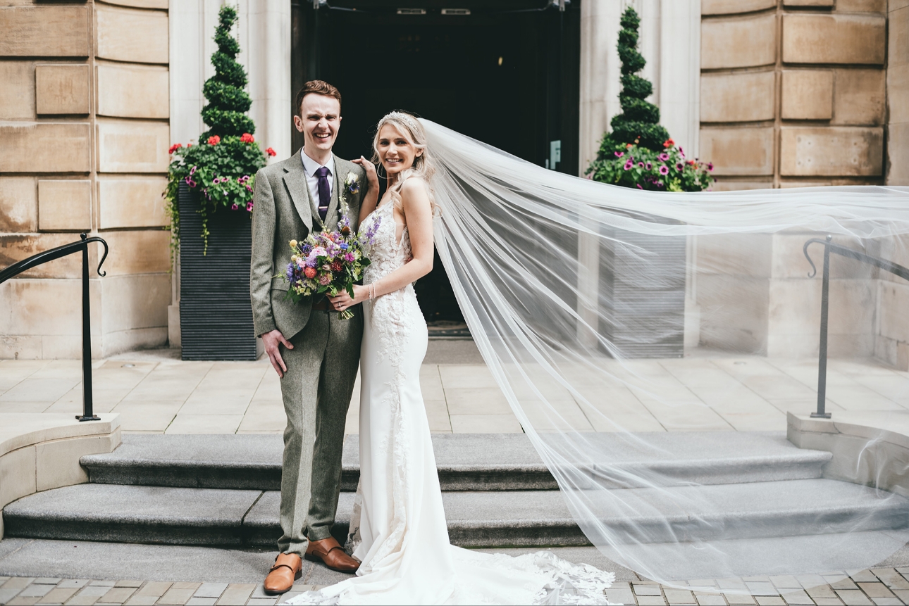 Couple outside venue