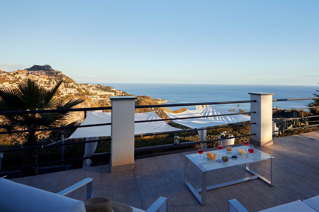 balcony view of Italy from villa