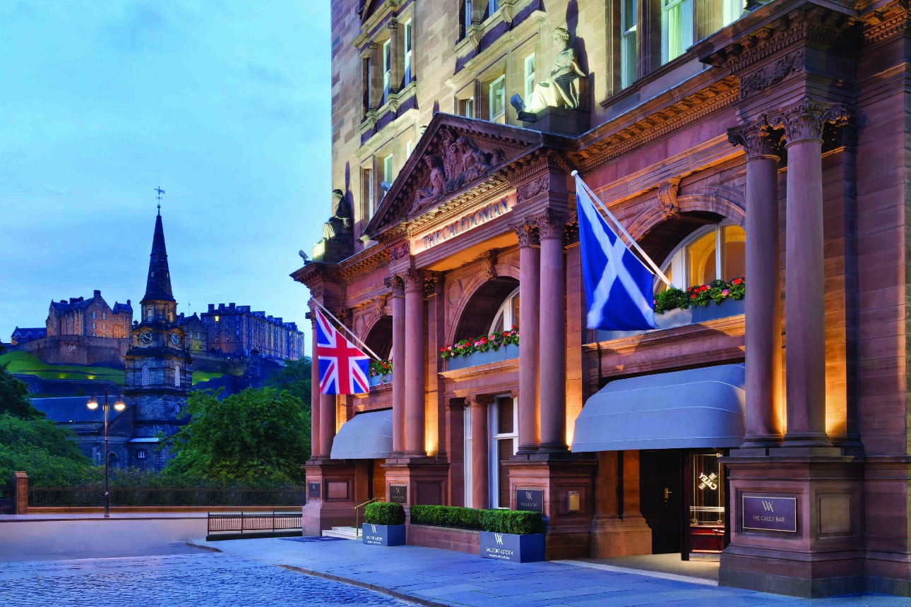 exterior of Waldorf Astoria Edinburgh