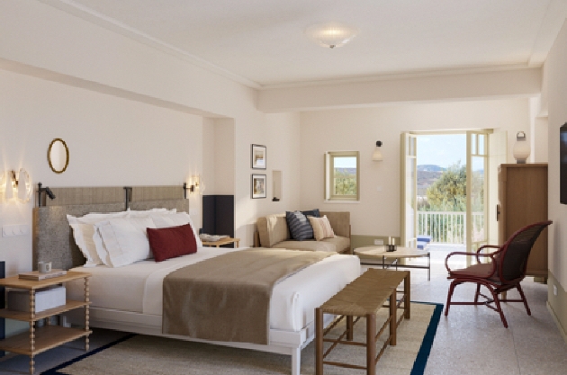 Bedroom at Cosme Hotel in Paros