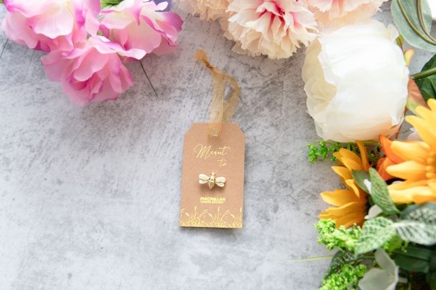 gold bee pin badge