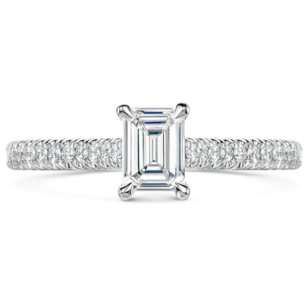 platinum emerald cut engagement ring