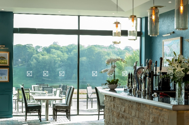 light interior of polished marble bar and restaurant in modern style