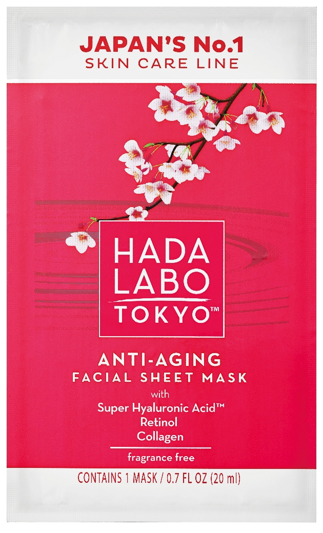 Tube of Hada Labo! anti aging sheet mask