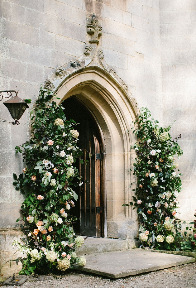 Flowers outside church