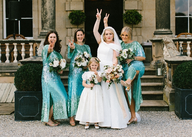Bride and bridesmaids