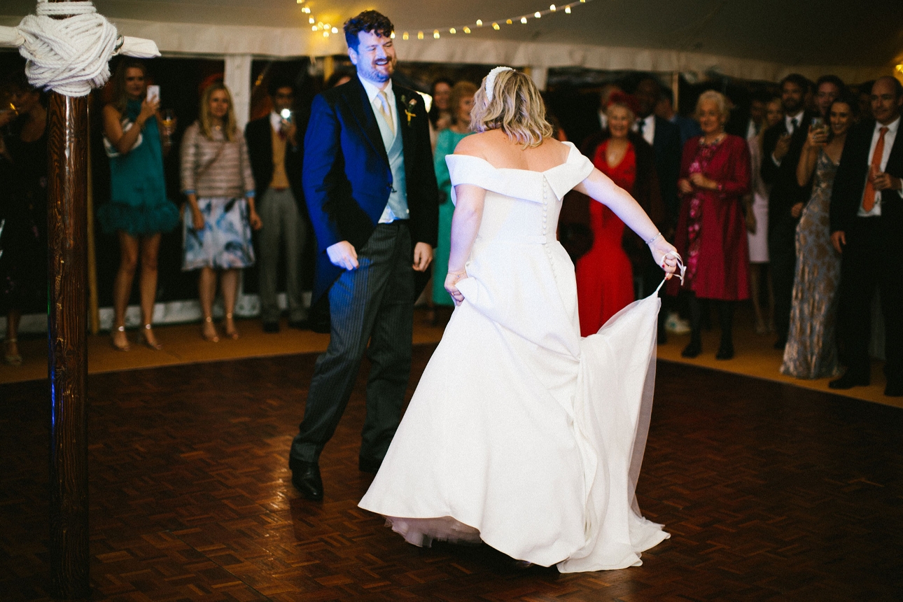Newlyweds dancing
