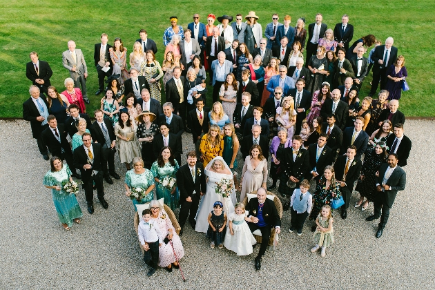 Wedding guests from above