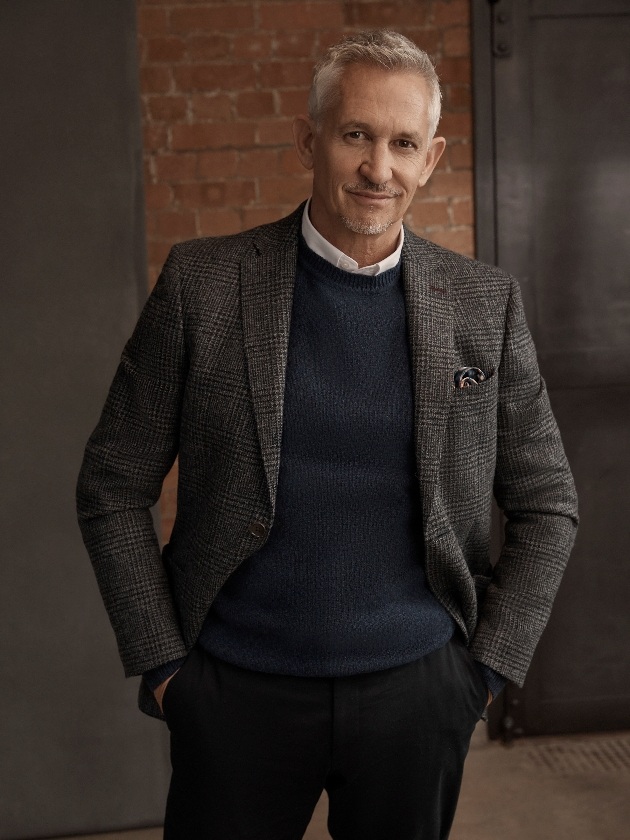 Gary Lineker wearing a smart Next jacket