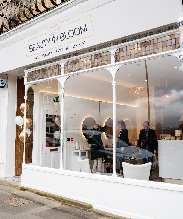 Beauty in Bloom shop front white facade