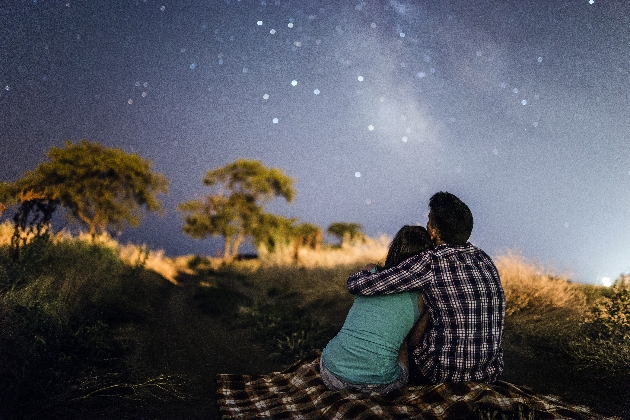 Couple stargazing