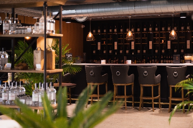 bar stools at a bar