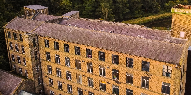 large brick building old mill