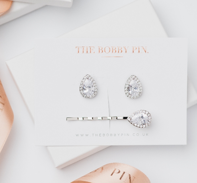 diamond earring and hairslide set