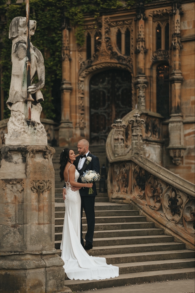 Carlton Towers’ stairs with couple standing on it.