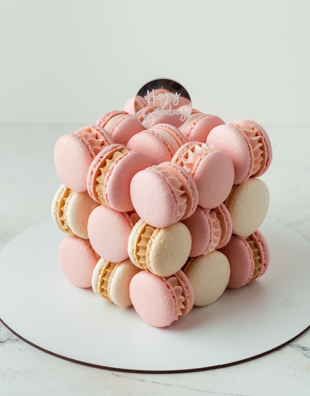 macarons in peach tones