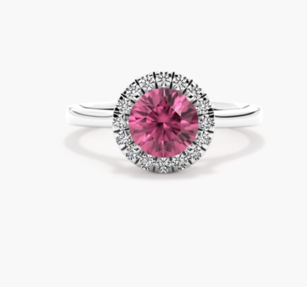 Austen & Blake’s pink tourmaline engagement ring