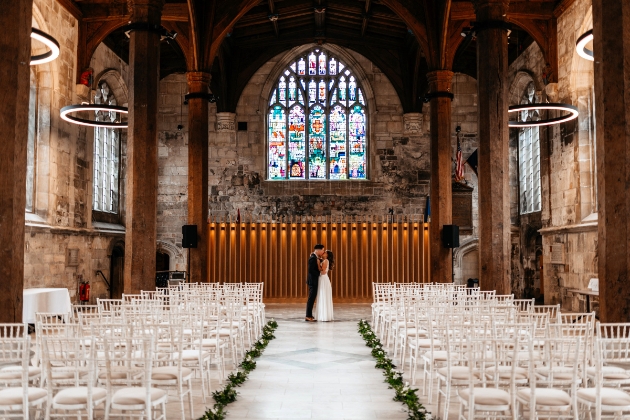 Bride and groom at the altar, The Guildhall York