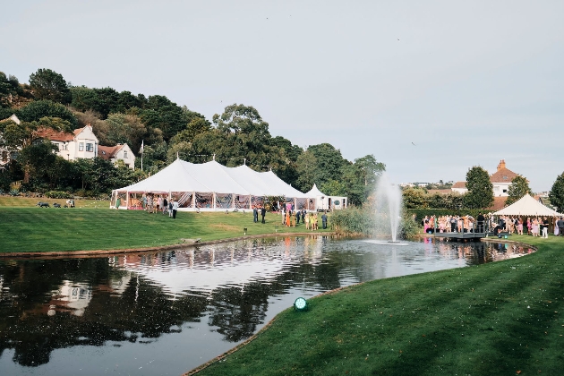 Marquee by lake