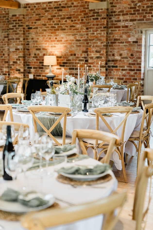 Thirsk Lodge Barns set up for a wedding breakfast