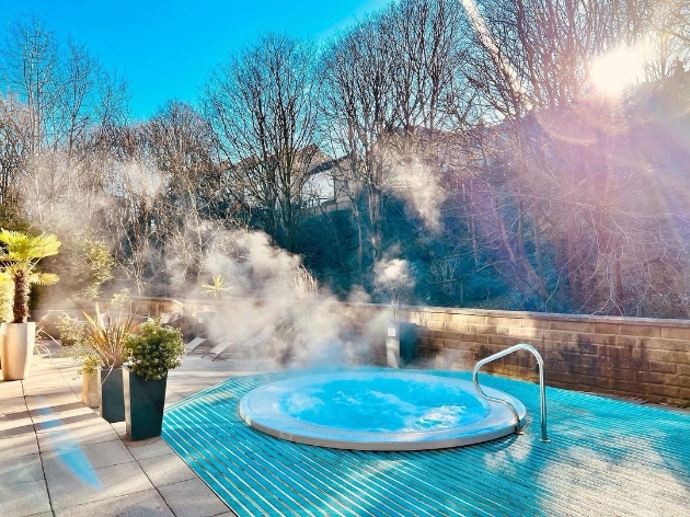 outdoor hot tub at Titanic Spa