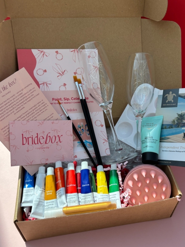 brown box full of craft things