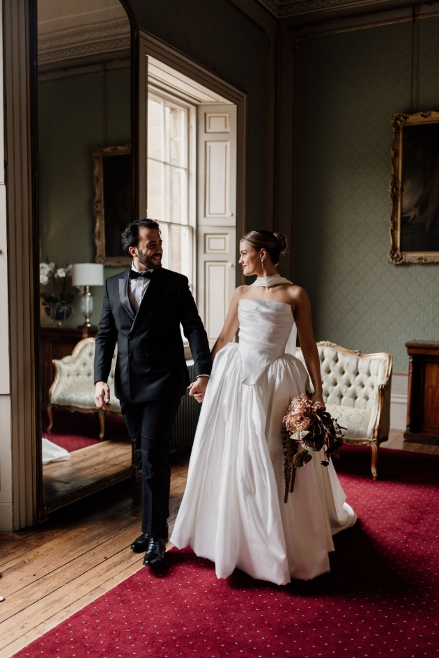 Bride and groom at Rise Hall