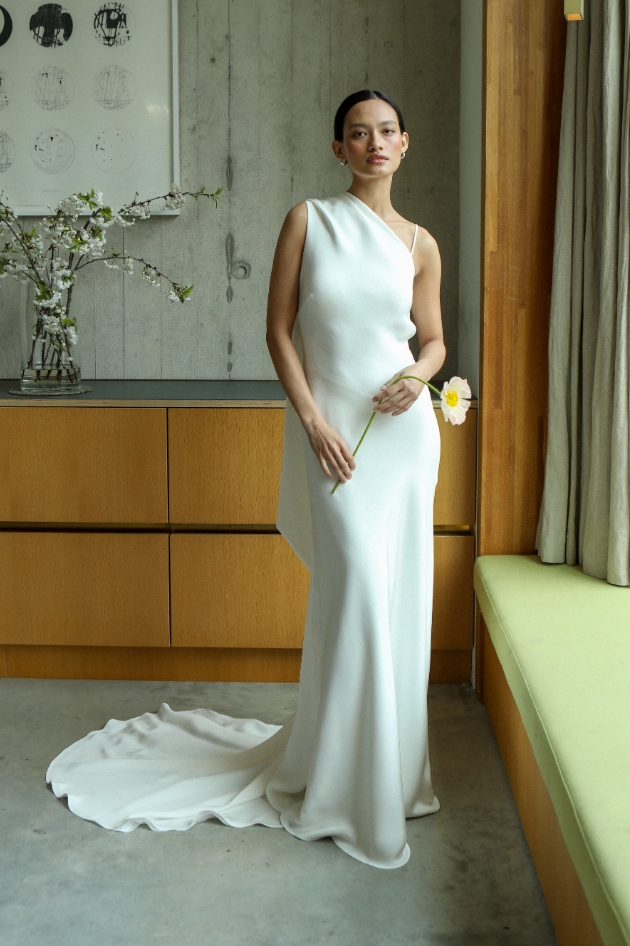 grecian style one shoulder dress