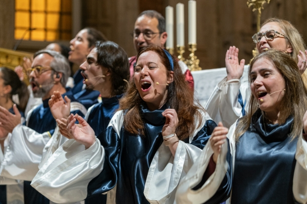 choir performing with enthusiasm