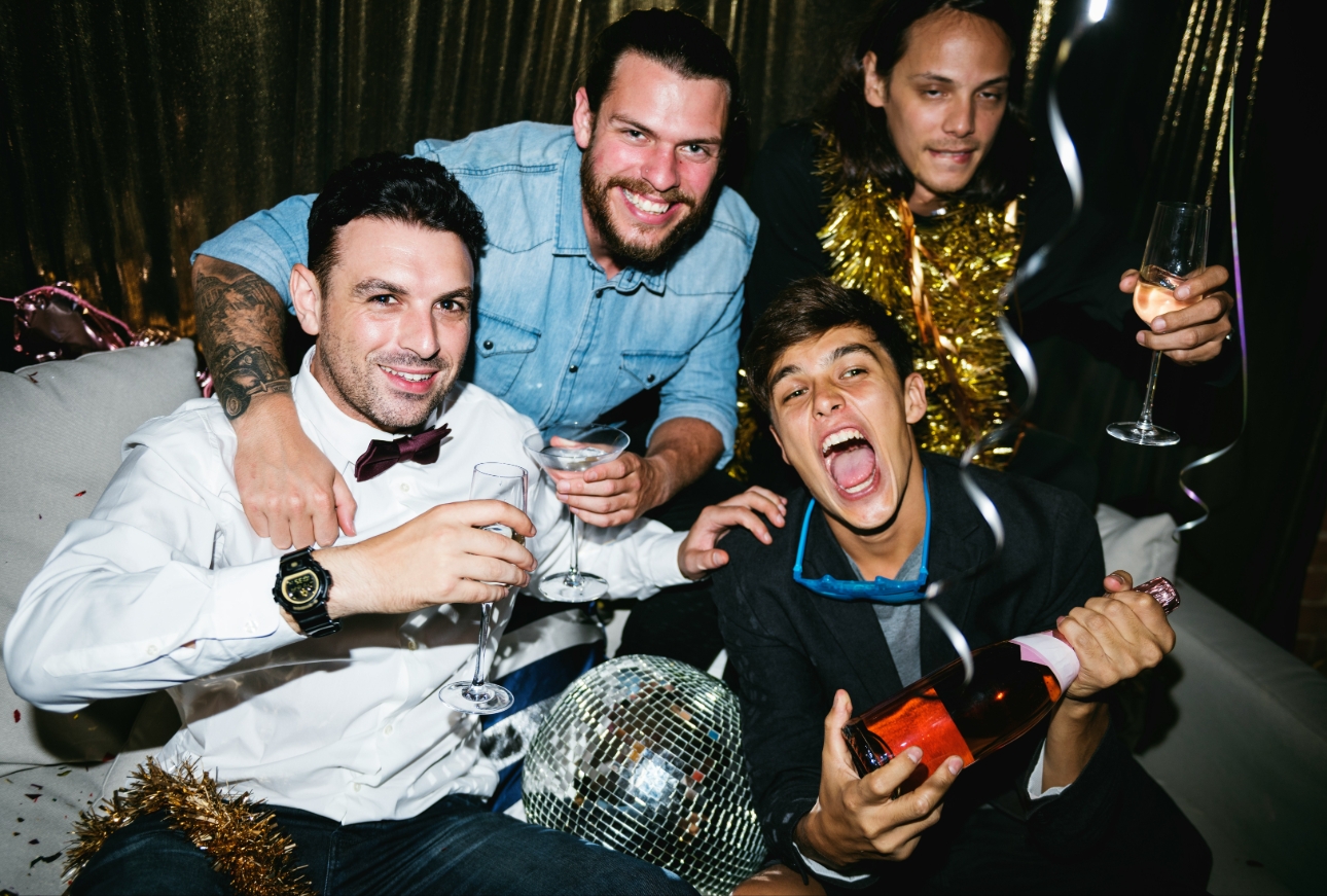 Stag Do group of males friends out at night