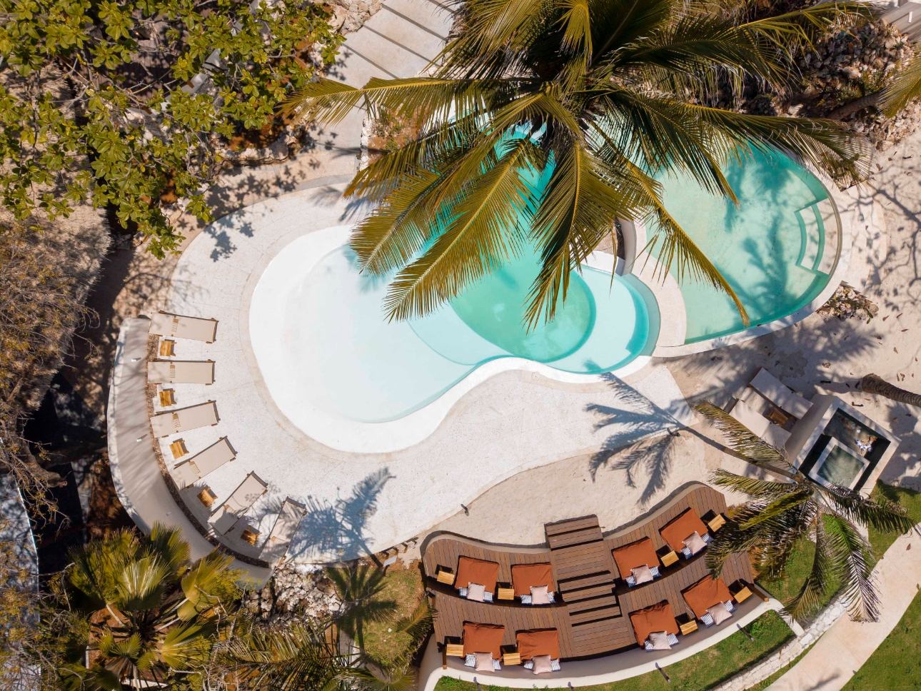 aerial view of pools