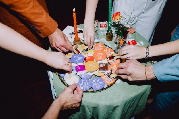 Platter of personalised McDonald's wedding sauces